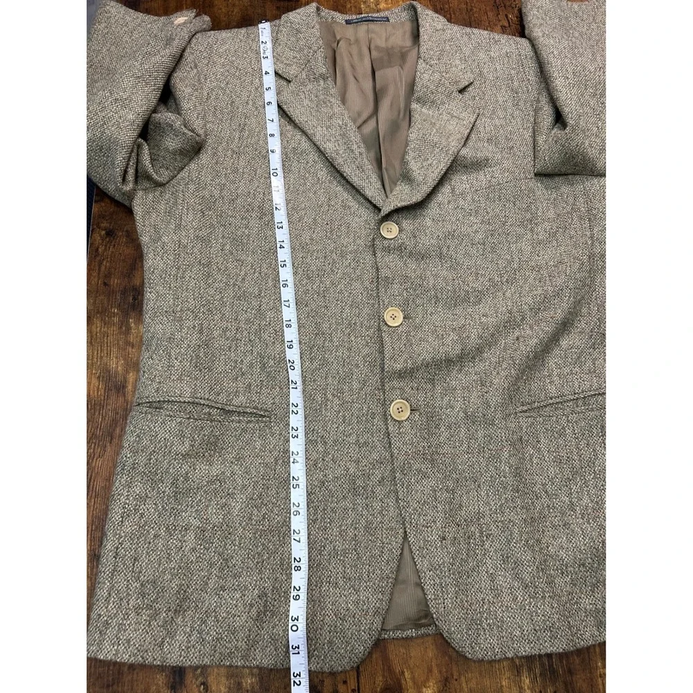 Ermenegildo Zegna Soft Tan Wool Alpaca Tweed 3 Button Blazer Sport Coat‎ Mens